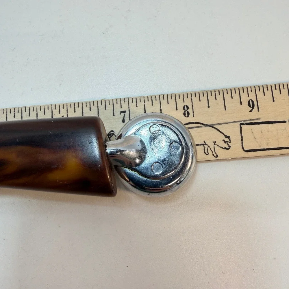 Vintage Bakelite Multi Tool Bottle Opener Jigger Bar Brown Butterscotch Swirl